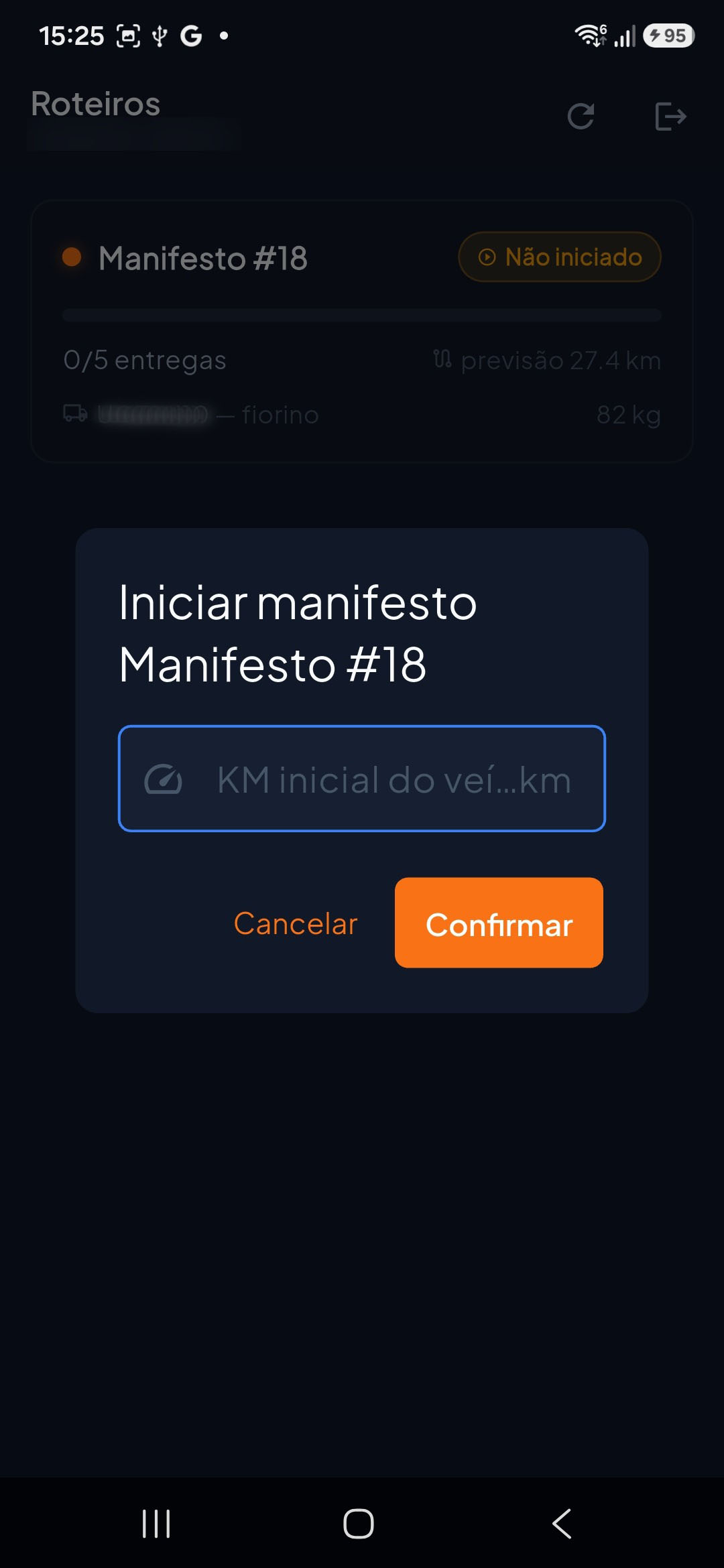 Iniciar manifesto no app